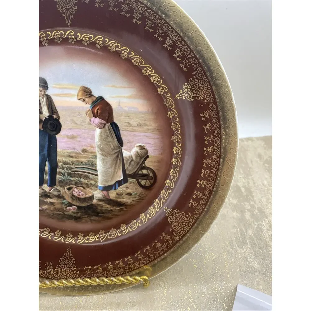 Antique Royal Vienna Beehive Z.S.&Co Bavaria Praying on Farm Decorative Plate